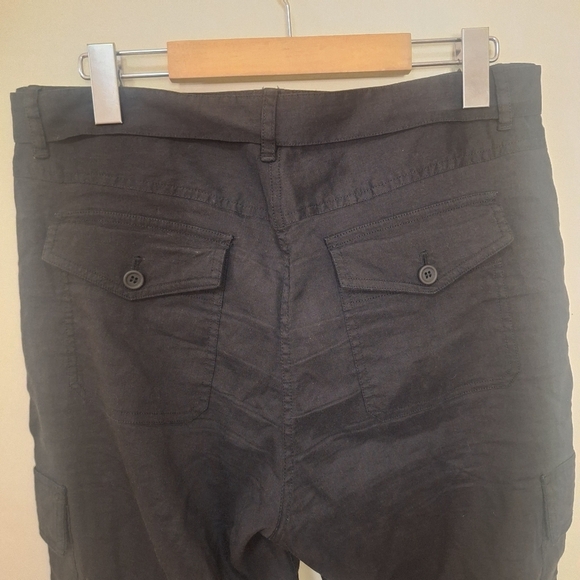 Theory Hannon black linen blend cargo pants SZ 4 NWOT - Picture 10 of 12